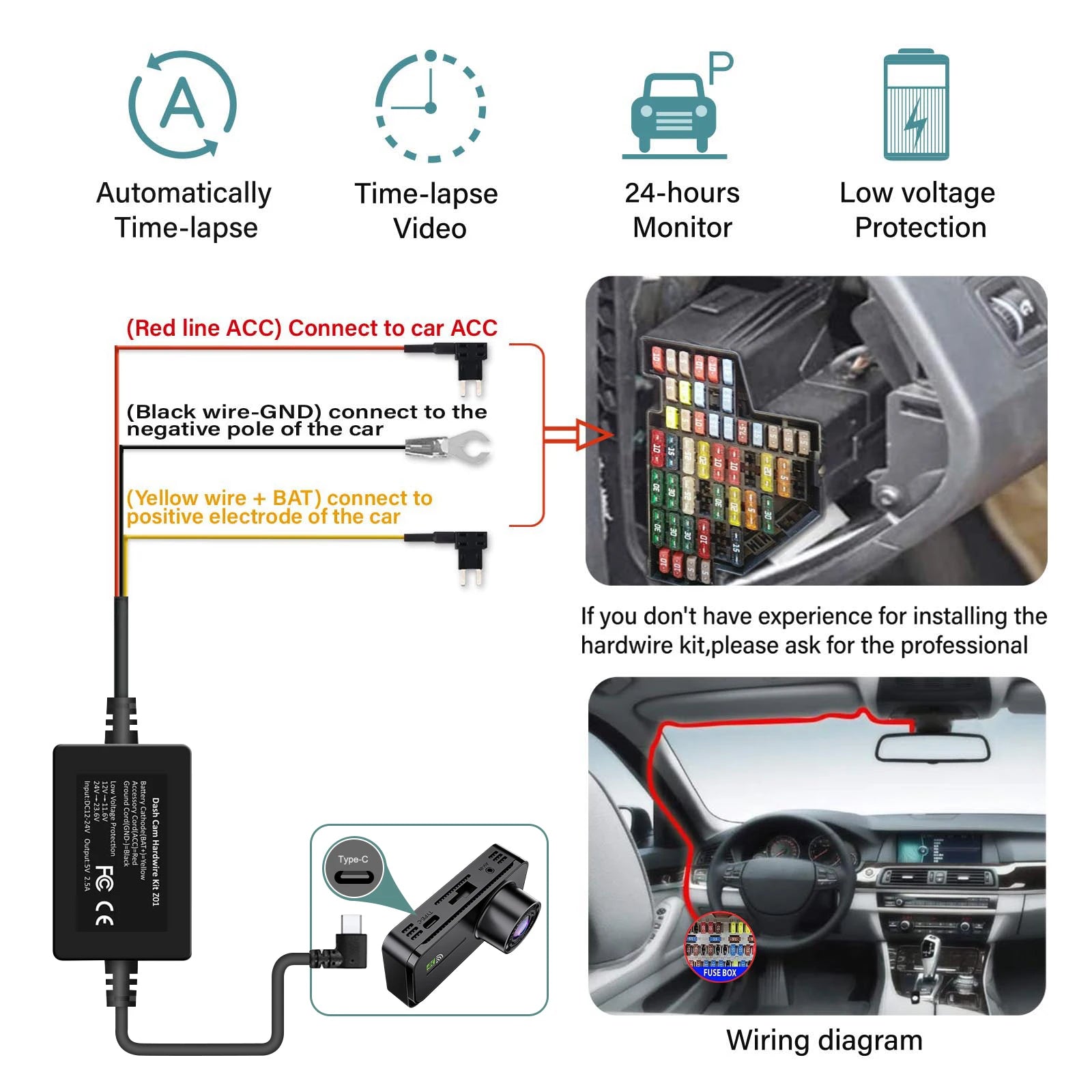 4 Channel Dash Cam WiFi FHD 1080P Car DVR Recorder