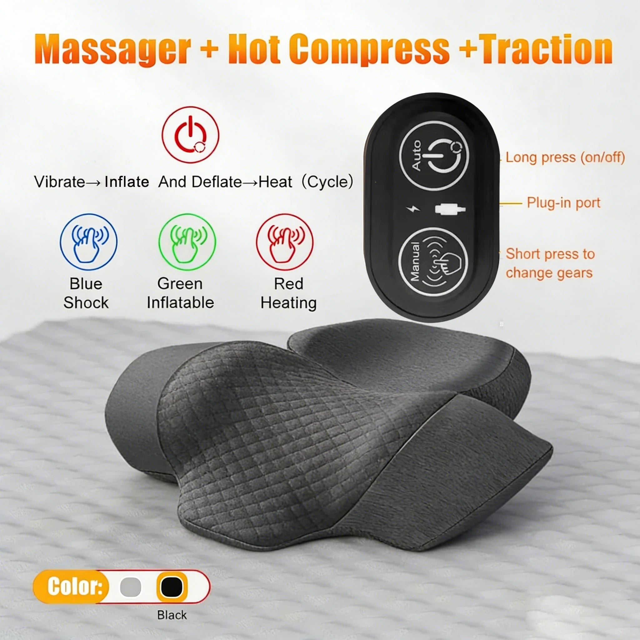 Neck Massager Pillow Electric Heating Support