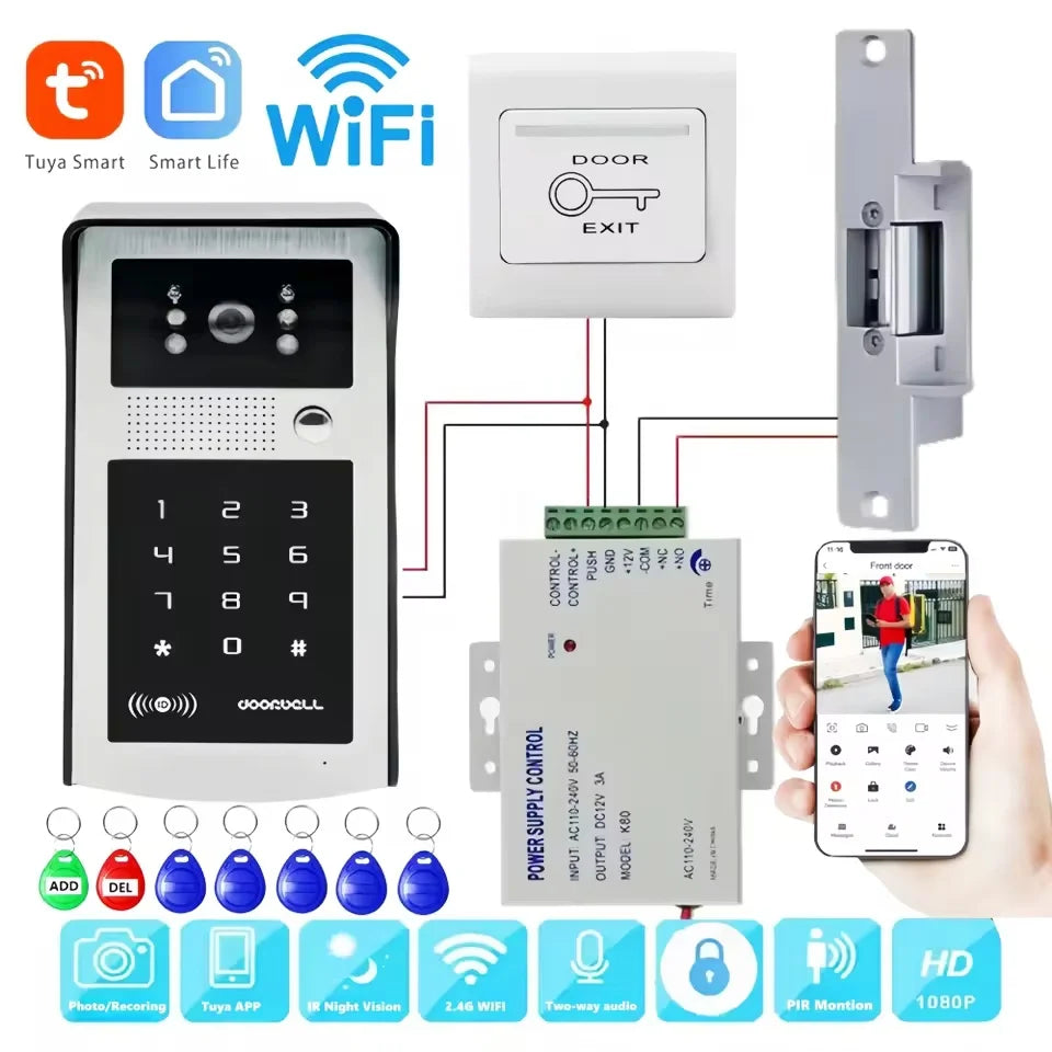 Smart Video Doorbell 1080P WiFi Camera Intercom