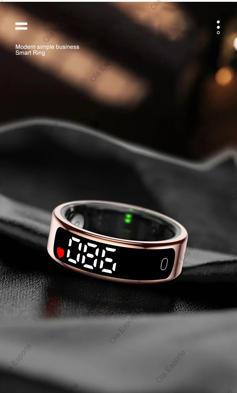 Smart Ring with Display Screen Health Tracker