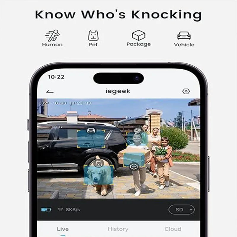 Smart Video Doorbell 2K WiFi Camera With Chime