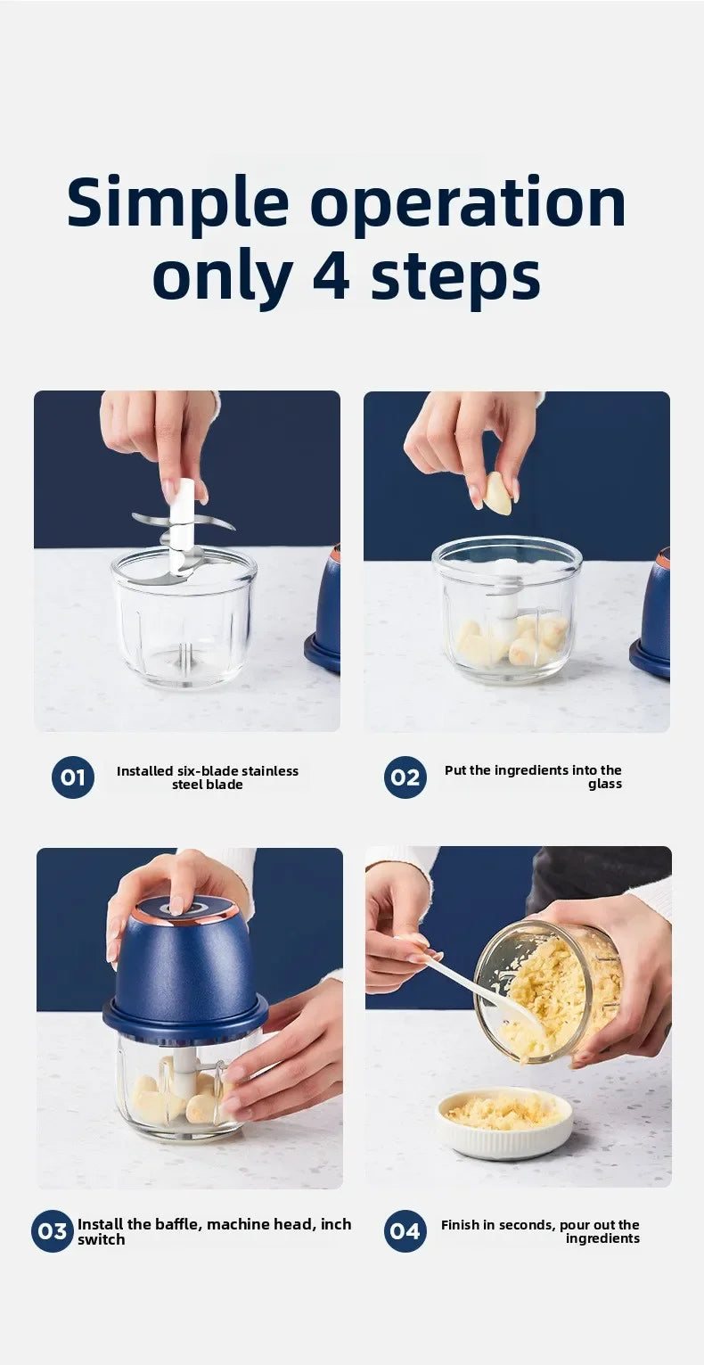 Electric Food Chopper 350ML USB Meat Grinder