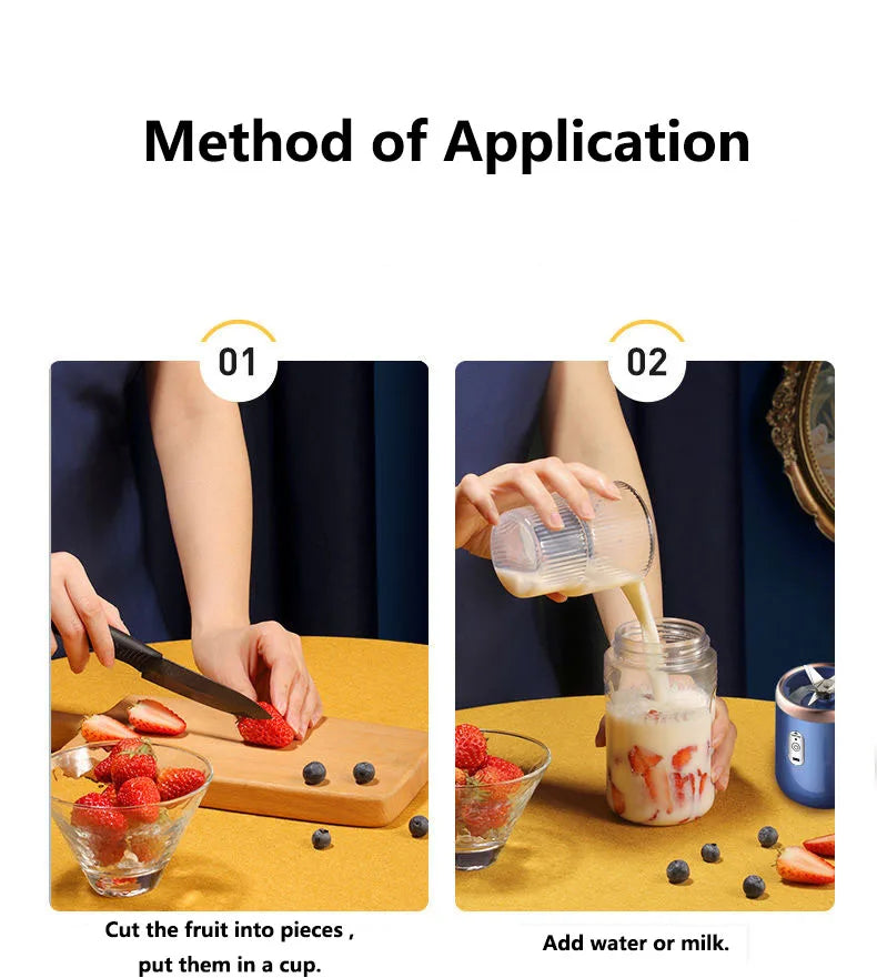Portable Juicer Blender 400ml USB Smoothie Cup