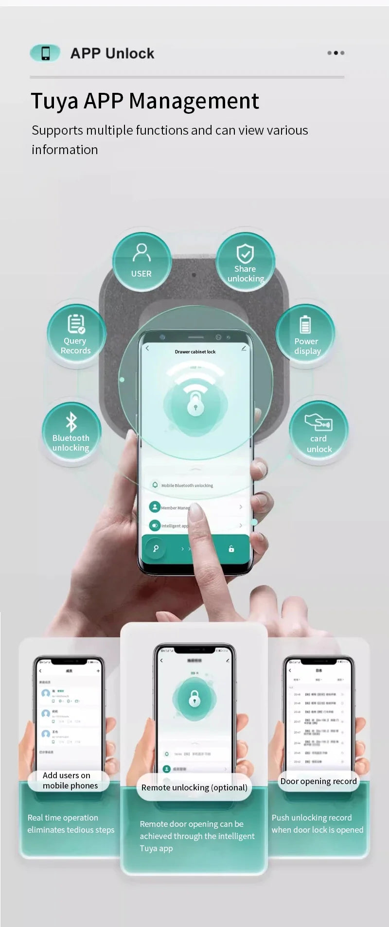 Smart Fingerprint Cabinet Lock Keyless Door Lock