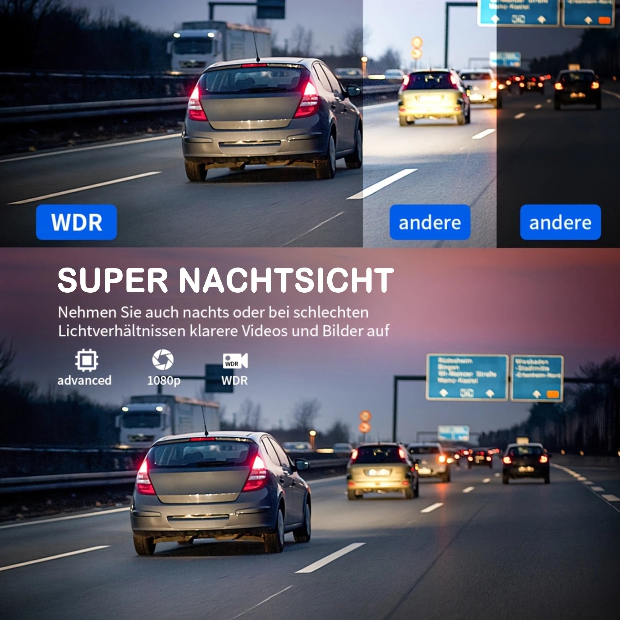 4 Channel Dash Cam WiFi FHD 1080P Car DVR Recorder