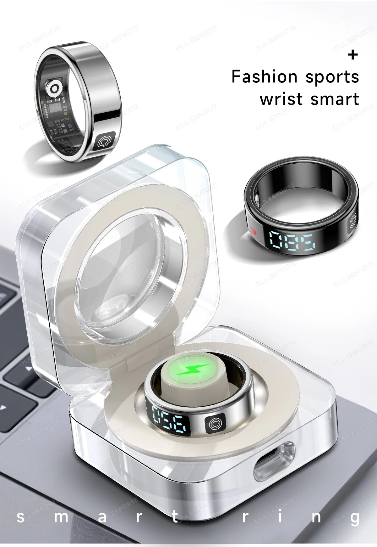 Smart Ring With Display Screen Health Tracker
