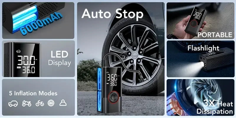 Portable Air Compressor 150PSI Tire Inflator