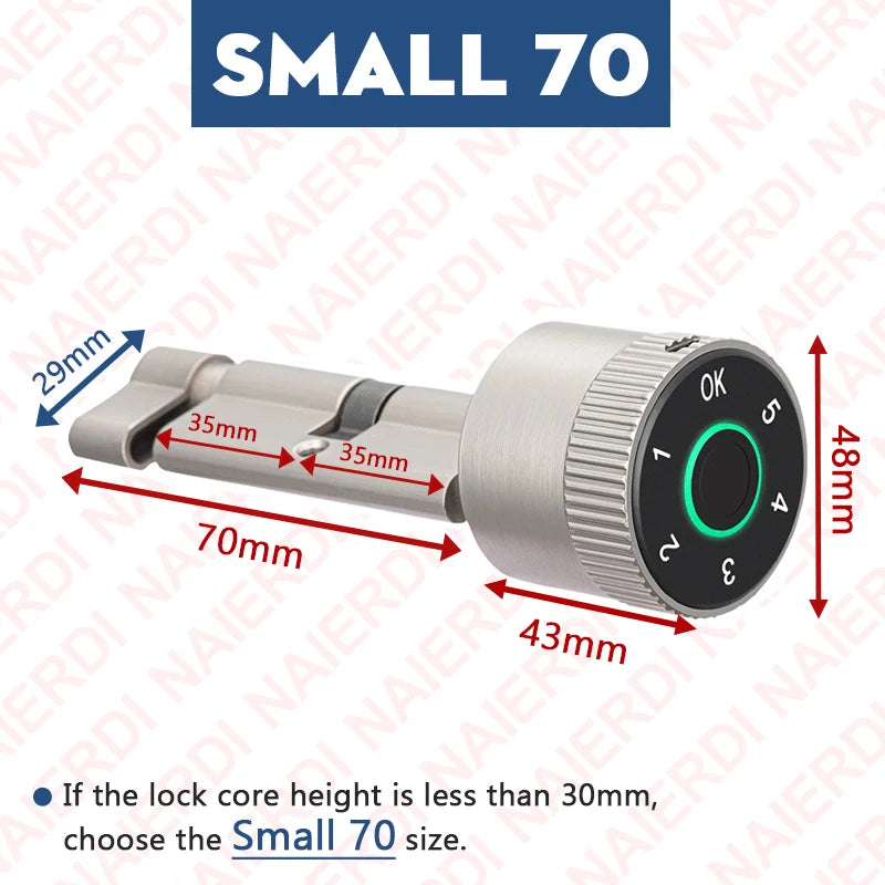Smart Door Lock Cylinder Tuya Fingerprint Security