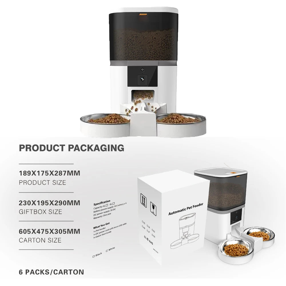 Smart Pet Feeder 4L Camera Automatic Food Dispenser