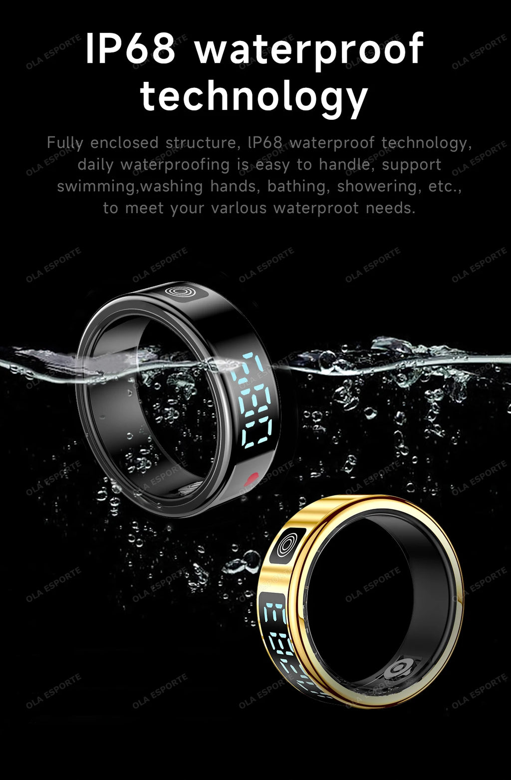 Smart Ring With Display Screen Health Tracker