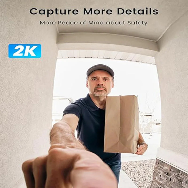 Smart Video Doorbell 2K WiFi Camera With Chime
