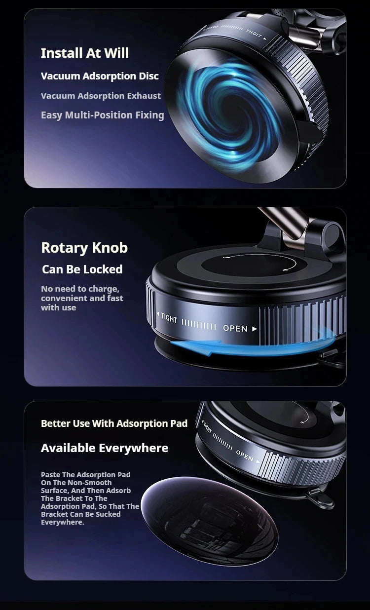 Car Phone Holder Magnetic Suction Cup 360° Rotatable