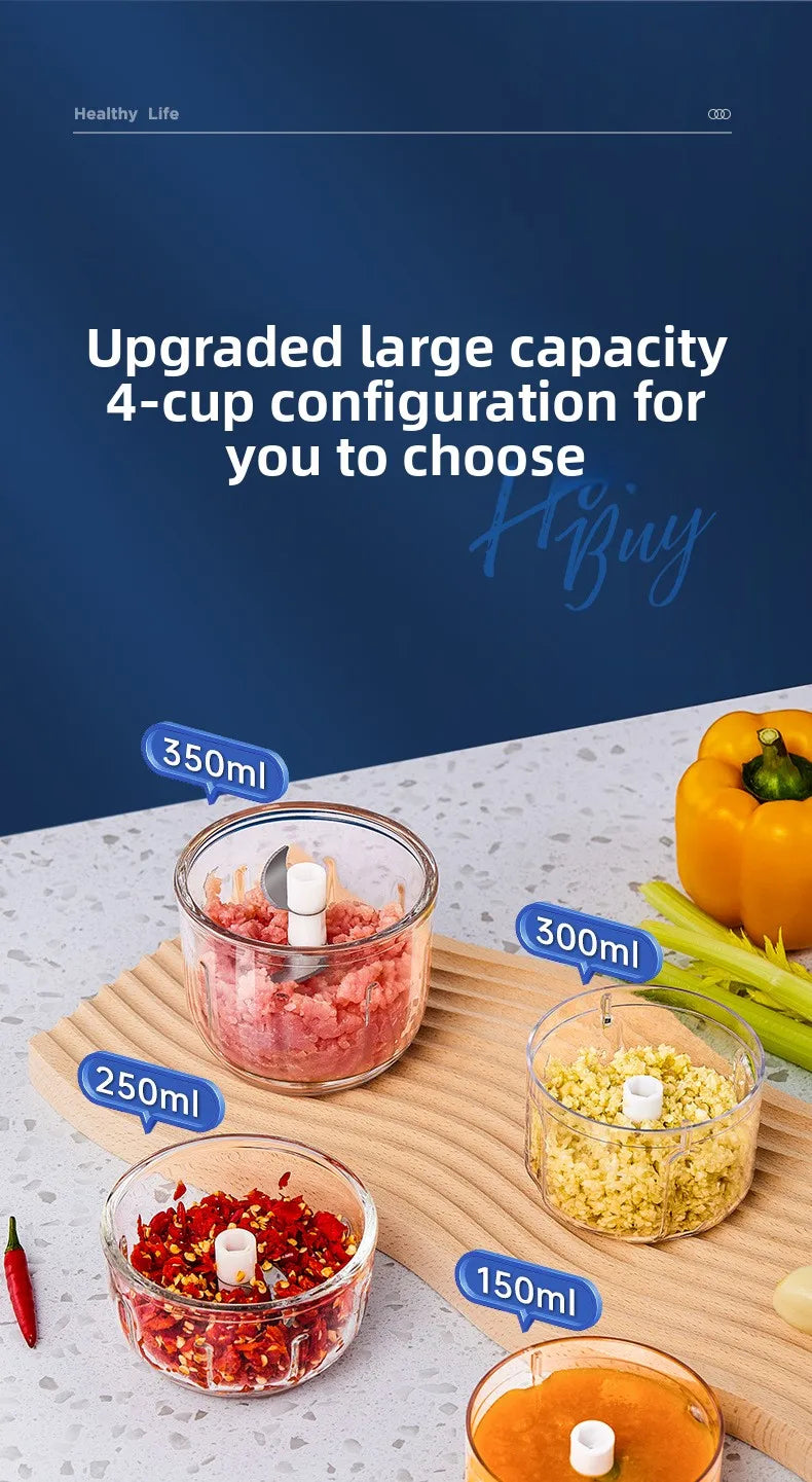 Electric Food Chopper 350ML USB Meat Grinder