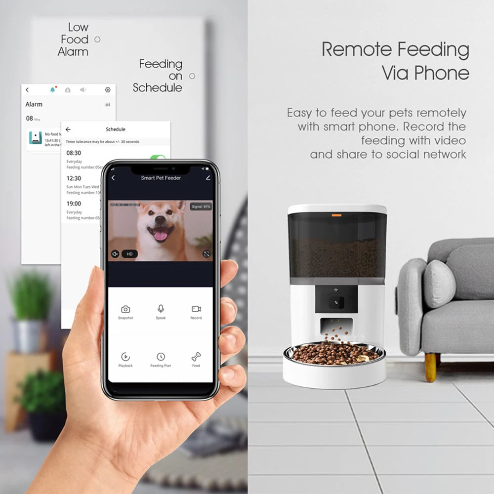 Smart Pet Feeder 4L Camera Automatic Food Dispenser