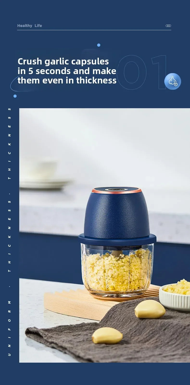 Electric Food Chopper 350ML USB Meat Grinder