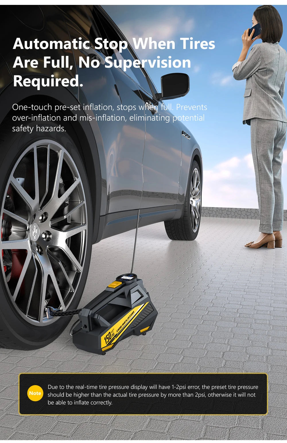 Car Air Pump 12V 150PSI Electric Tire Inflator