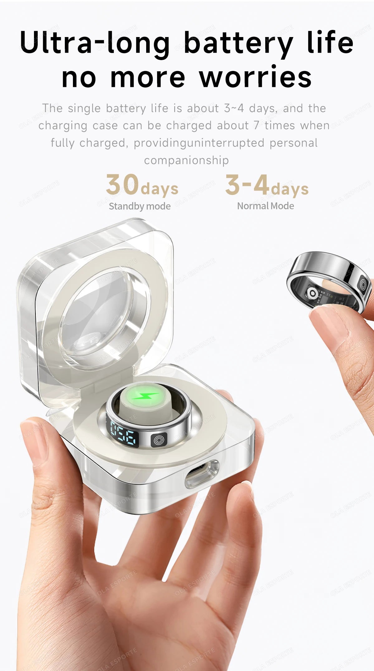 Smart Ring With Display Screen Health Tracker
