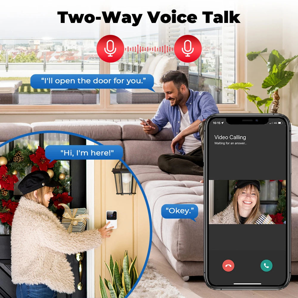 Smart Video Doorbell WiFi Camera Two Way Intercom
