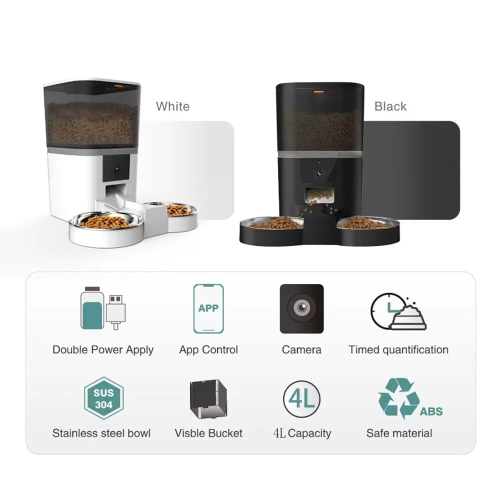 Smart Pet Feeder 4L Camera Automatic Food Dispenser