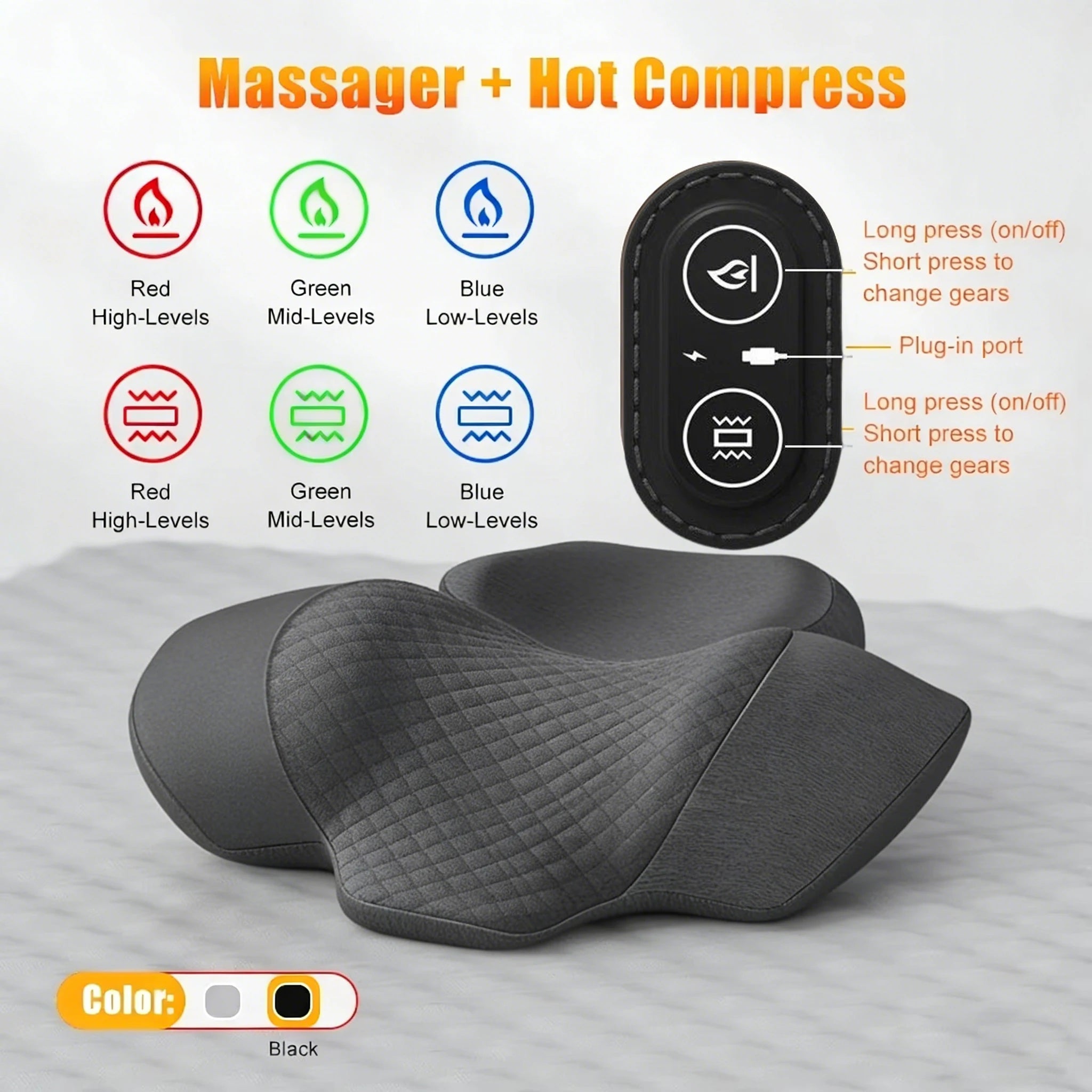 Neck Massager Pillow Electric Heating Support