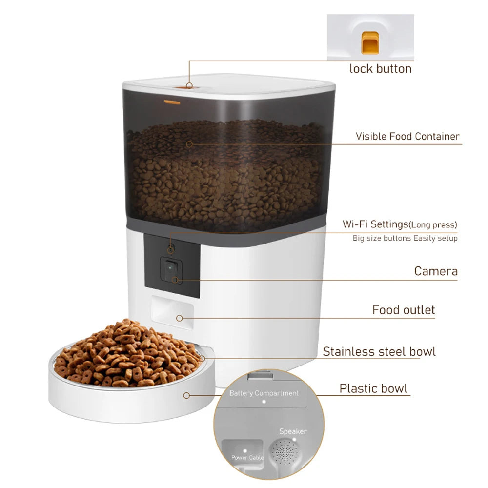 Smart Pet Feeder 4L Camera Automatic Food Dispenser