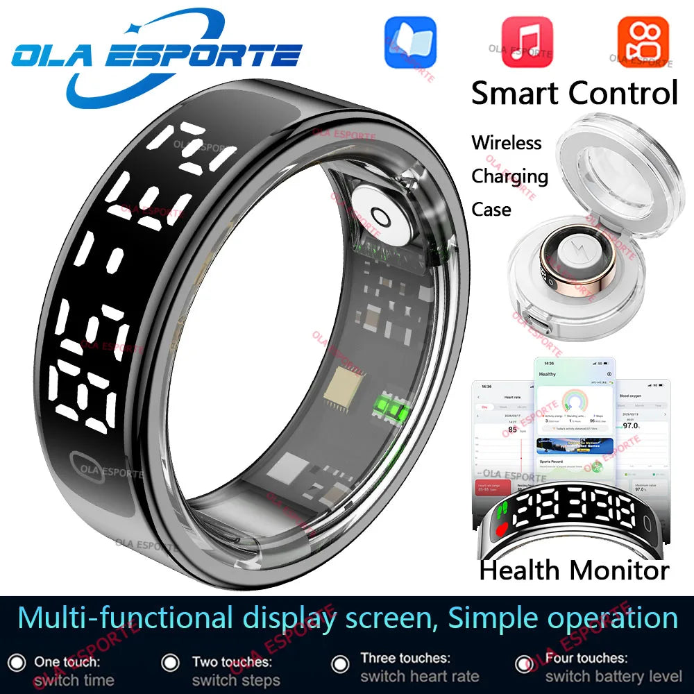 Smart Ring with Display Screen Health Tracker