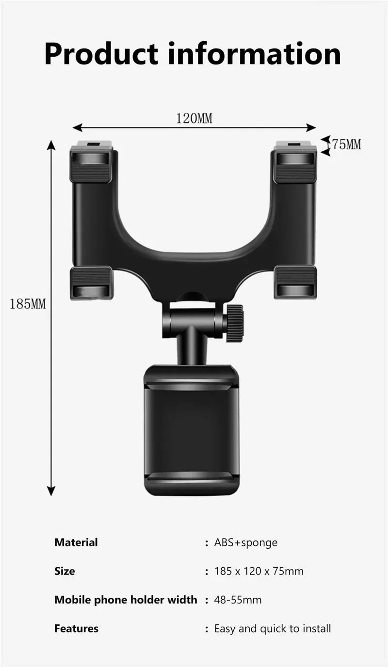Car Phone Holder Rearview Mirror GPS Mount Stand