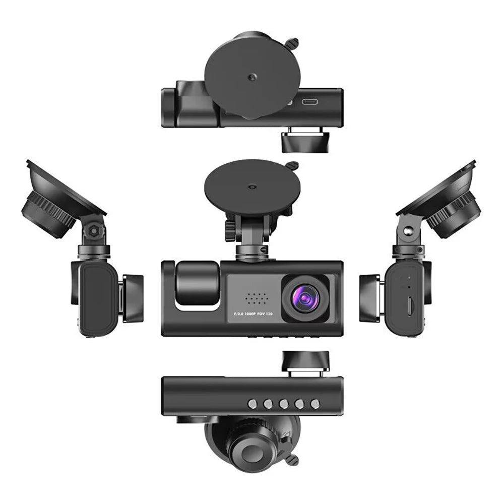 WiFi Dash Cam 1080P Triple Lens Car DVR Recorder