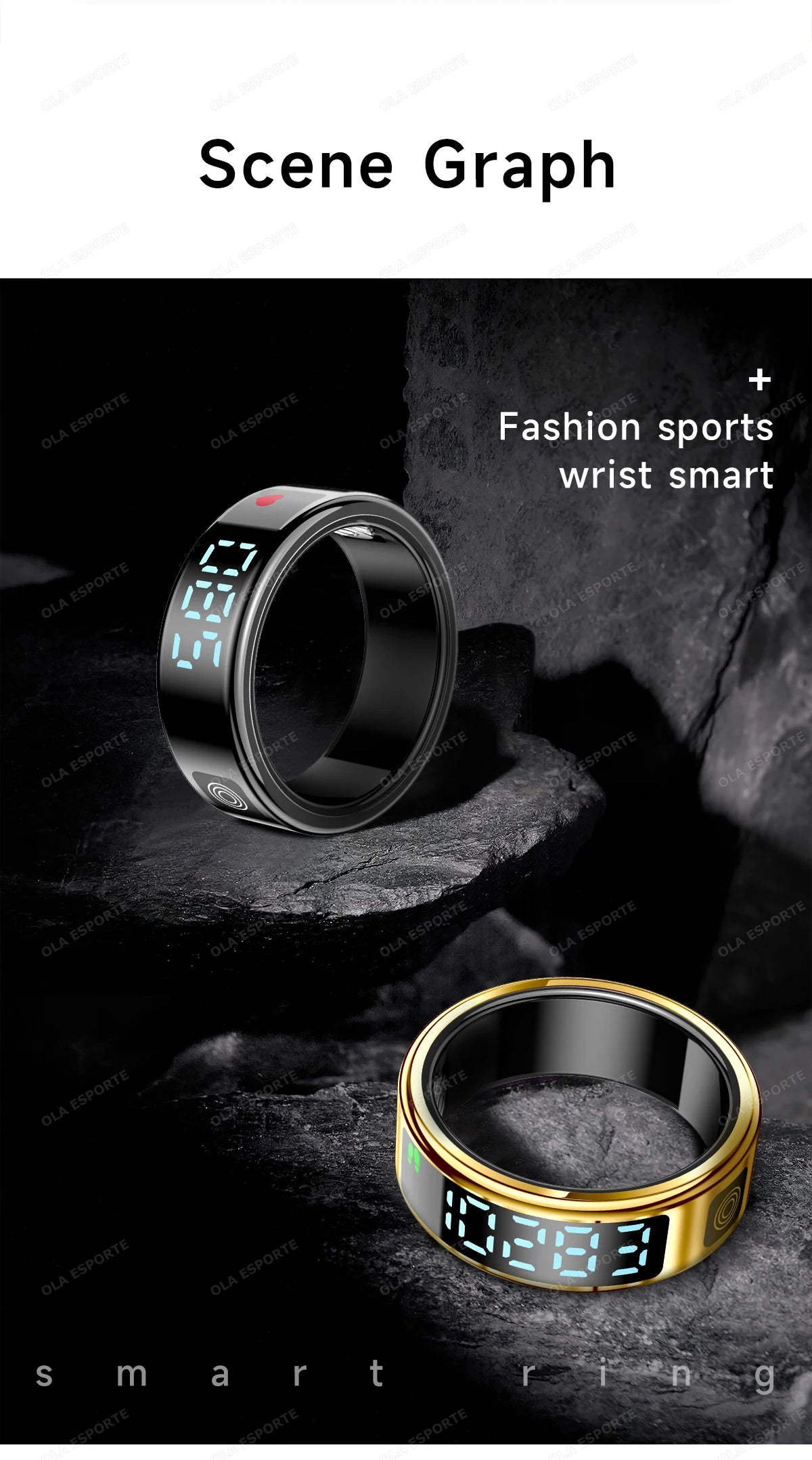 Smart Ring With Display Screen Health Tracker